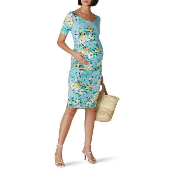 YUMI KIM X RTR Multicolor Floral Ruched Sun Dance Blossom Maternity Dress Size M - Picture 1 of 10